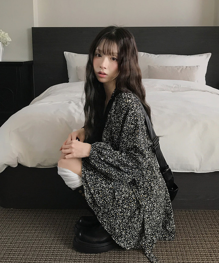 フラワーワンピース BLACK