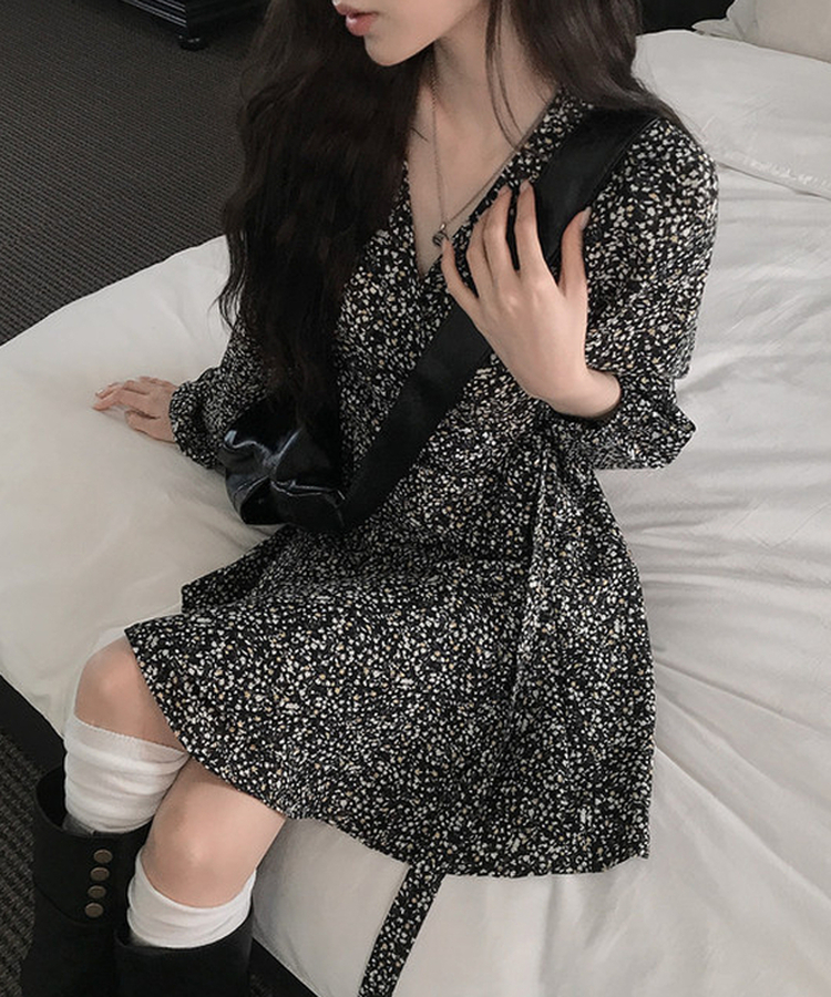 フラワーワンピース BLACK