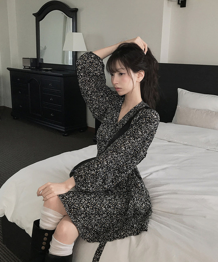 フラワーワンピース BLACK