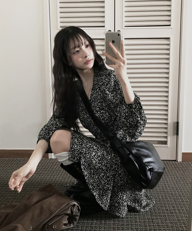 フラワーワンピース BLACK