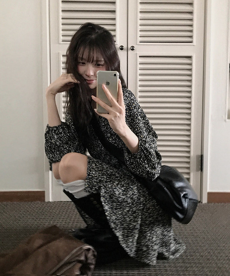 フラワーワンピース BLACK