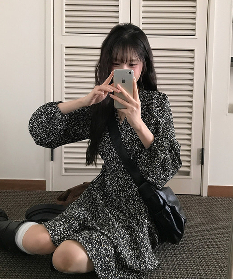 フラワーワンピース BLACK