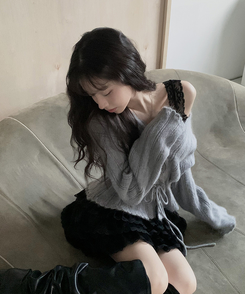 【カップ付き】ガーリーレースキャミソール BLACK