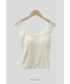 【カップ付き】ガーリーレースキャミソール