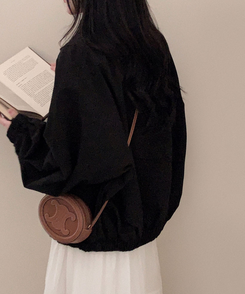 セミクロップドミリタリージャケット BLACK