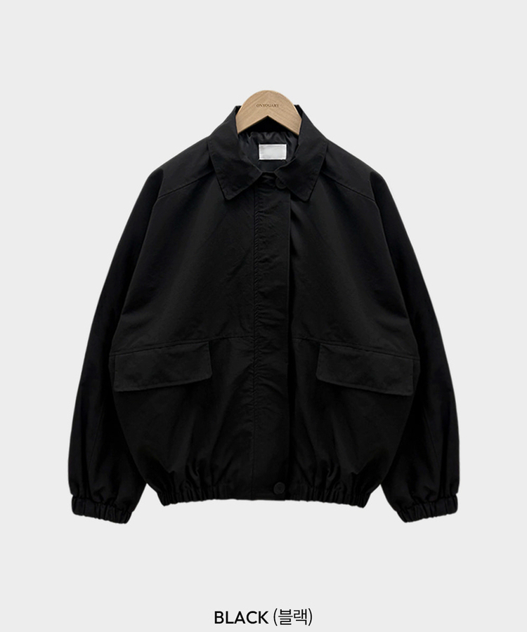 사랑스러운 색감설레임 카라 루즈핏 원버튼 세미크롭 자켓 야상 점퍼