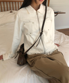 スタッズコットンジャケット WHITE