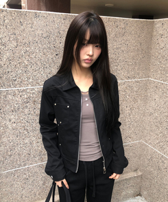 スタッズコットンジャケット BLACK
