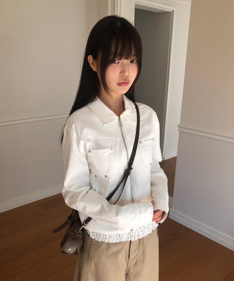 スタッズコットンジャケット WHITE