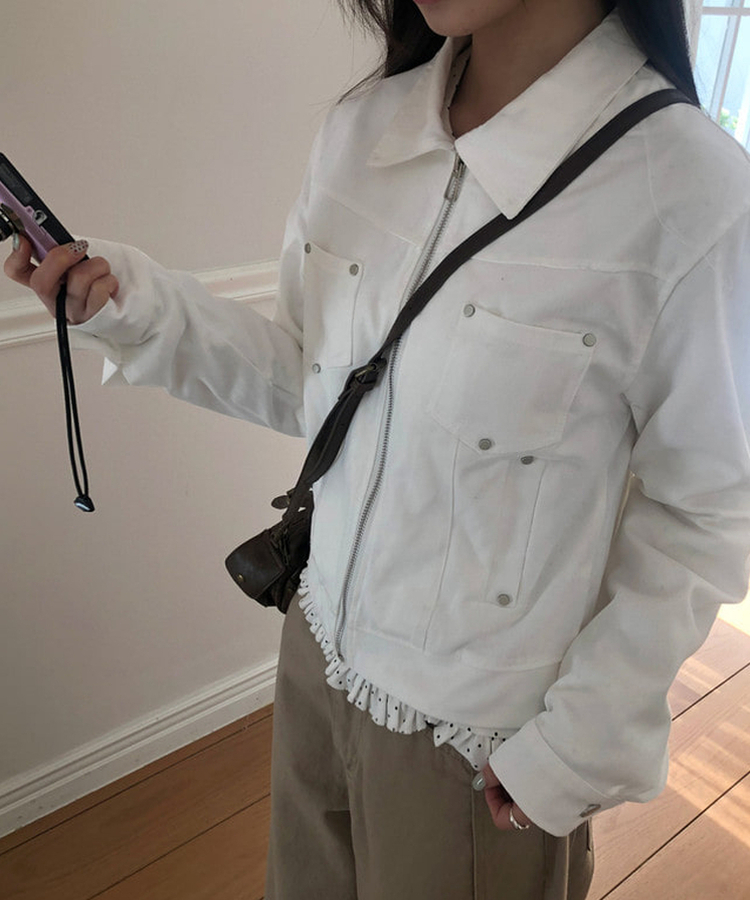 スタッズコットンジャケット WHITE