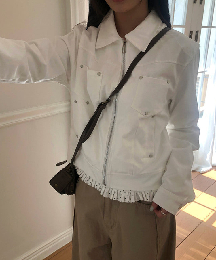 スタッズコットンジャケット WHITE