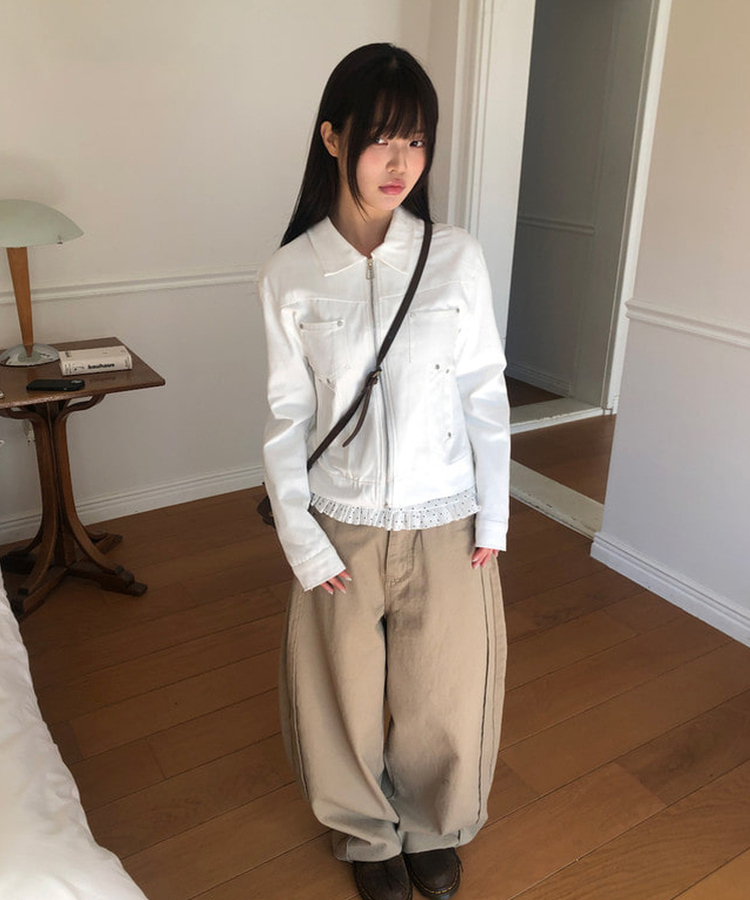 スタッズコットンジャケット WHITE