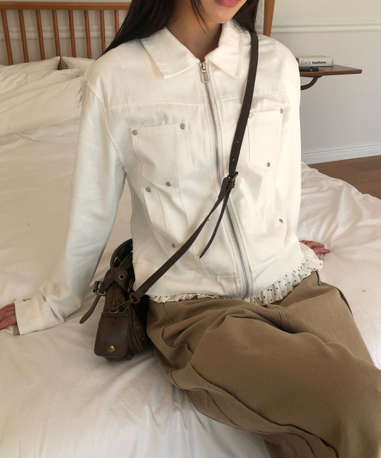 スタッズコットンジャケット WHITE