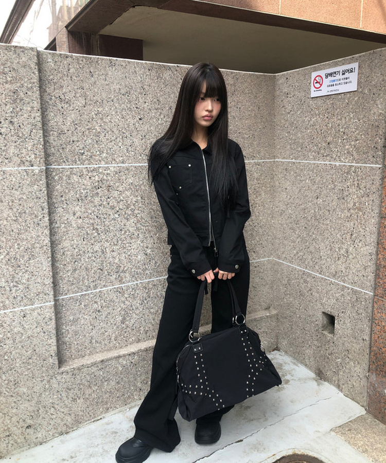 スタッズコットンジャケット BLACK