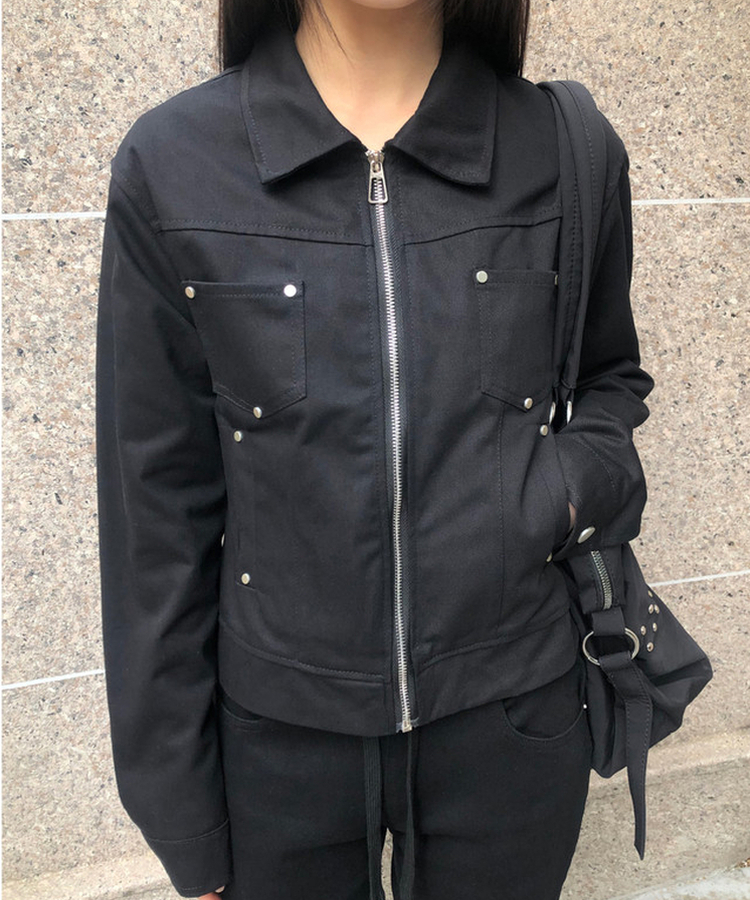 スタッズコットンジャケット BLACK
