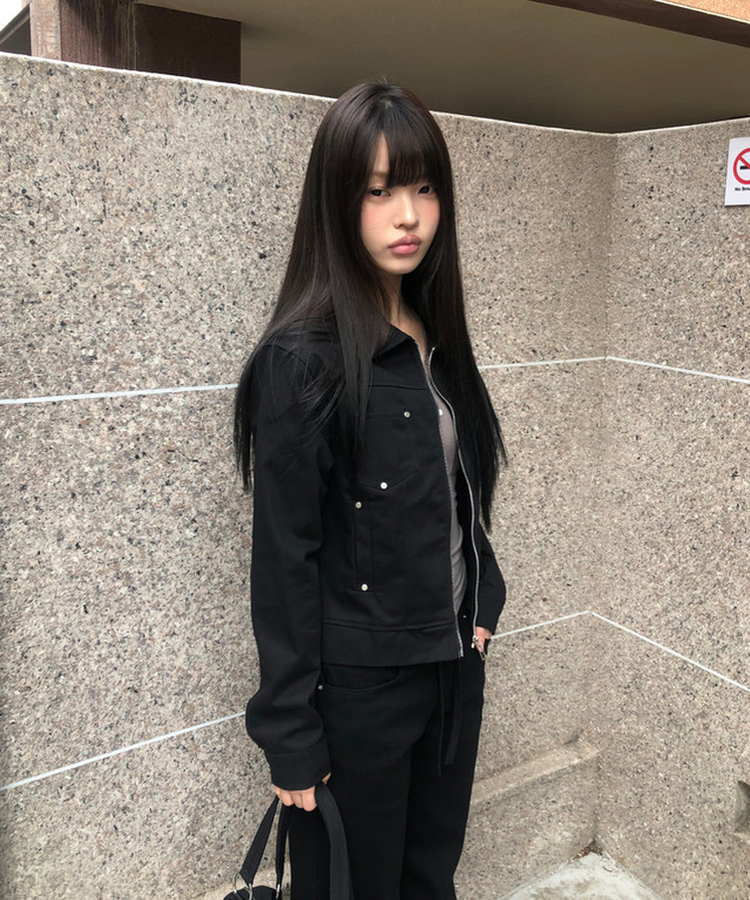 スタッズコットンジャケット BLACK