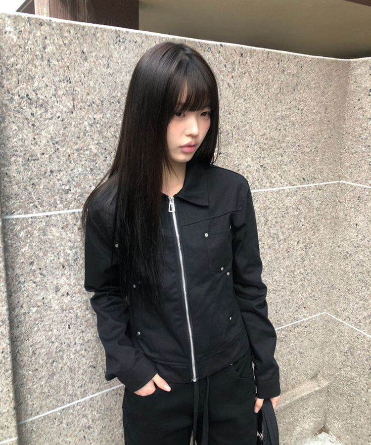スタッズコットンジャケット BLACK