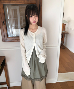 ラウンドウールニットカーディガン(5color) IVORY