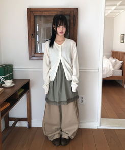 ラウンドウールニットカーディガン(5color) IVORY