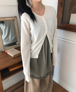 ラウンドウールニットカーディガン(5color) IVORY