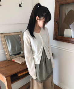 ラウンドウールニットカーディガン(5color) IVORY