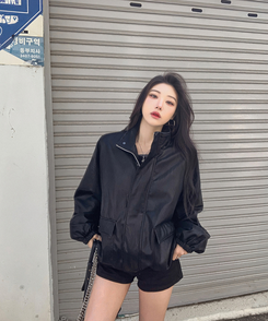 ハイネックレザージャケット BLACK