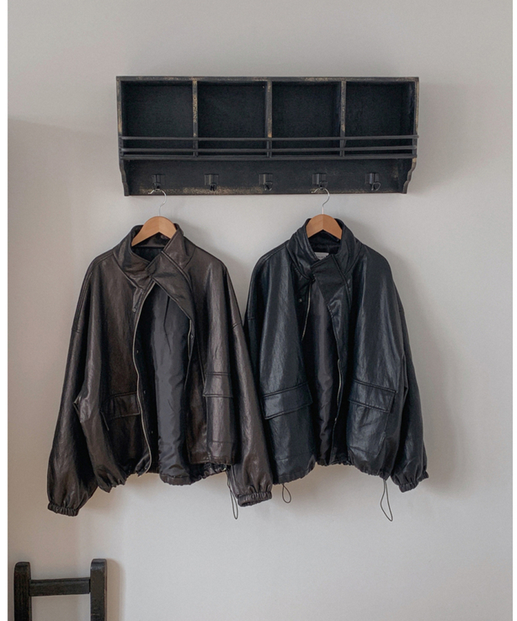 ハイネックレザージャケット
