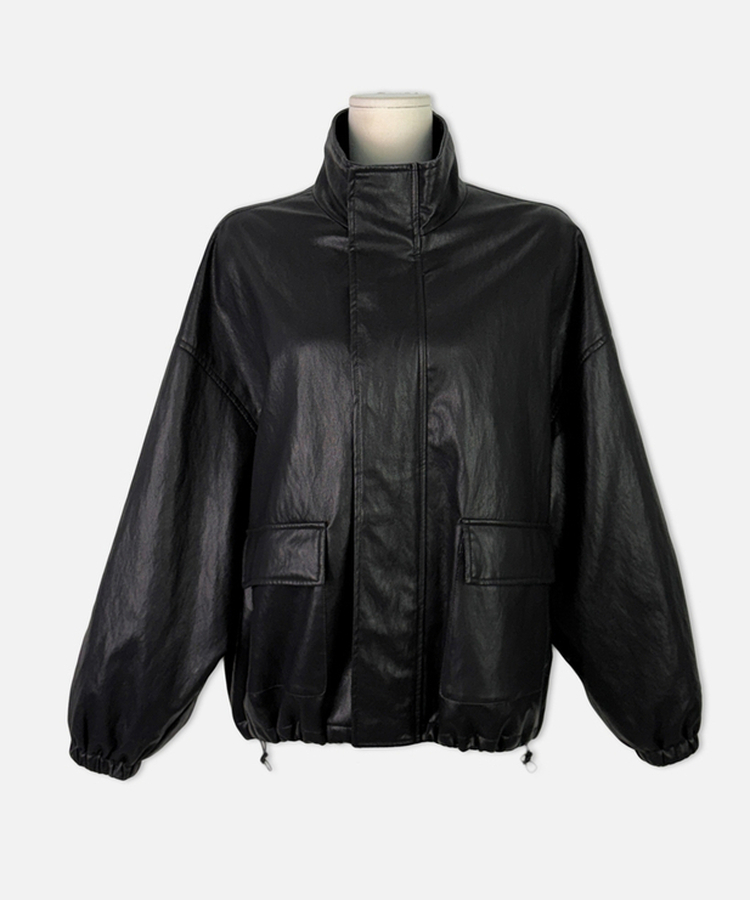 ハイネックレザージャケット