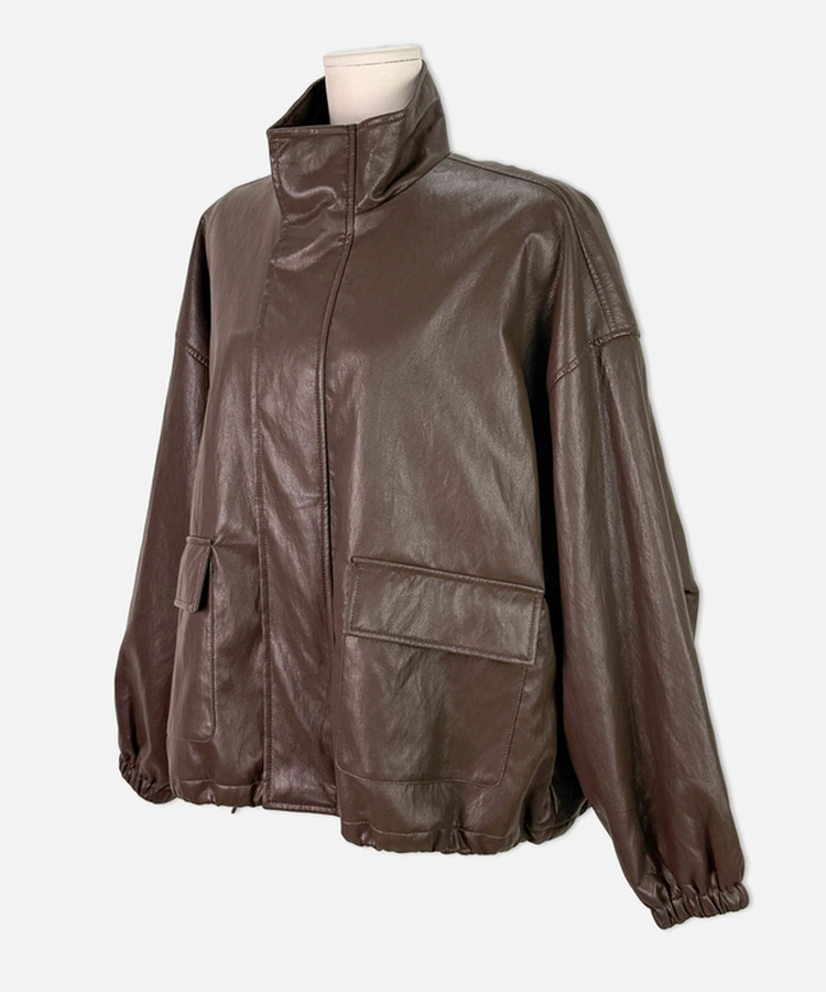 ハイネックレザージャケット