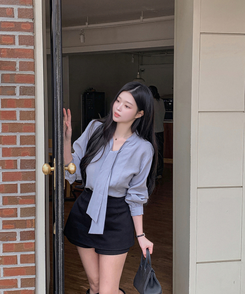 スカーフシャツブラウス SKYBLUE