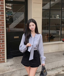 スカーフシャツブラウス SKYBLUE