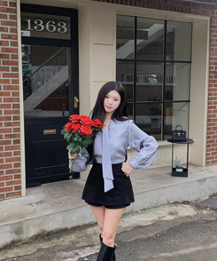 スカーフシャツブラウス SKYBLUE