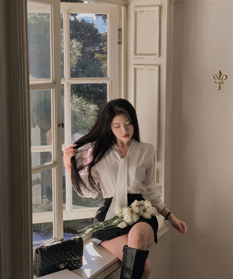 スカーフシャツブラウス IVORY