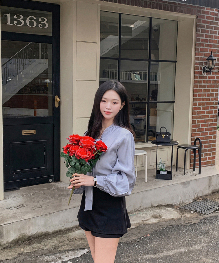 スカーフシャツブラウス SKYBLUE