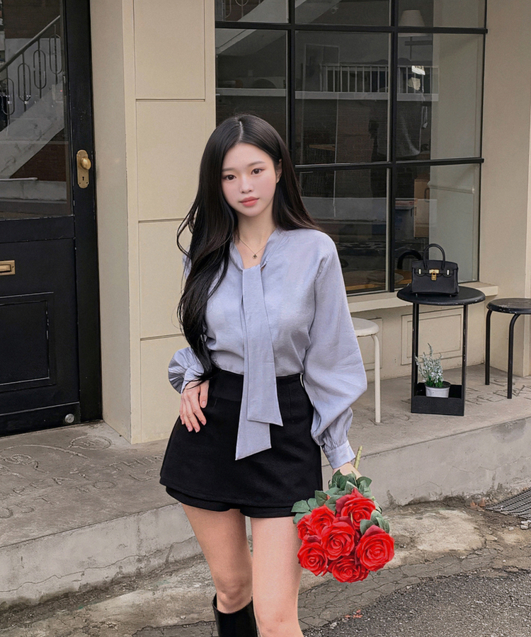 スカーフシャツブラウス SKYBLUE