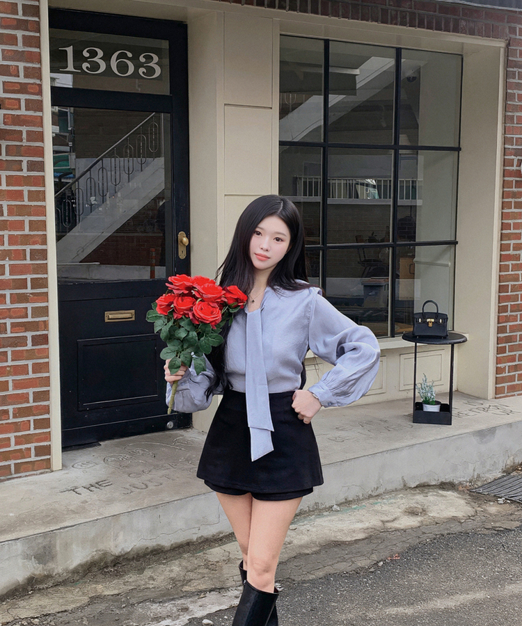 スカーフシャツブラウス SKYBLUE