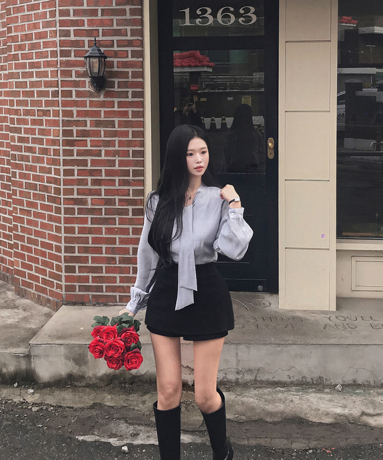 スカーフシャツブラウス SKYBLUE