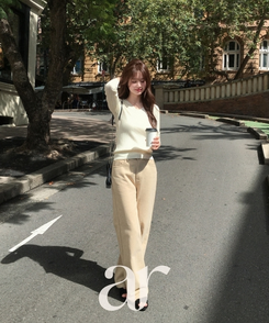 （S-2XL／ショート＆ベーシック＆ロング／3丈／6 Colors♥）ストレート カラー コットンパンツ BEIGE