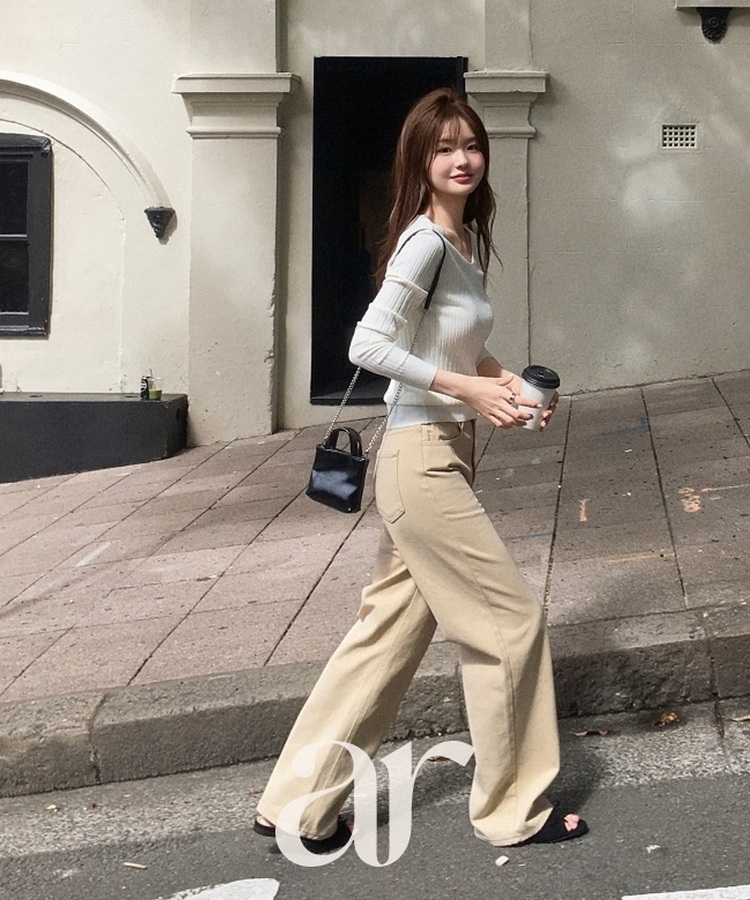 （S-2XL／ショート＆ベーシック＆ロング／3丈／6 Colors♥）ストレート カラー コットンパンツ BEIGE