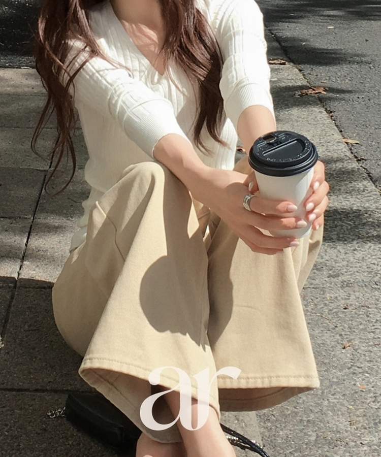 （S-2XL／ショート＆ベーシック＆ロング／3丈／6 Colors♥）ストレート カラー コットンパンツ BEIGE