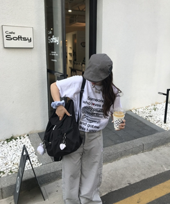 대용량 빈티지 체크 백팩 블랙