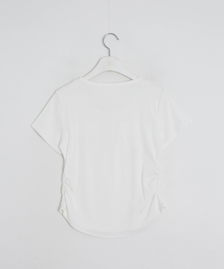 リブヘンリーネッククロップドトップス