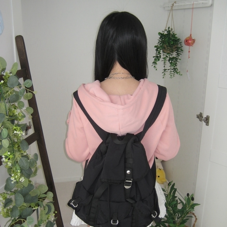 교복위에 툭 세미크롭 빈티지 레터링 러블리 후드집업 교복 아우터 봄 가을 학생 꾸안꾸 캐주얼 개강 개학 핑크