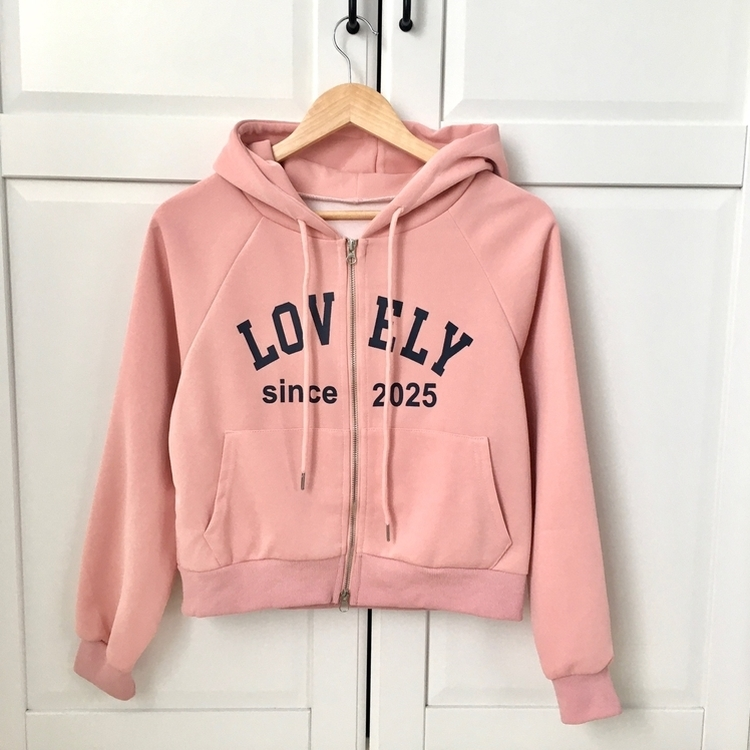 교복위에 툭 세미크롭 빈티지 레터링 러블리 후드집업 교복 아우터 봄 가을 학생 꾸안꾸 캐주얼 개강 개학