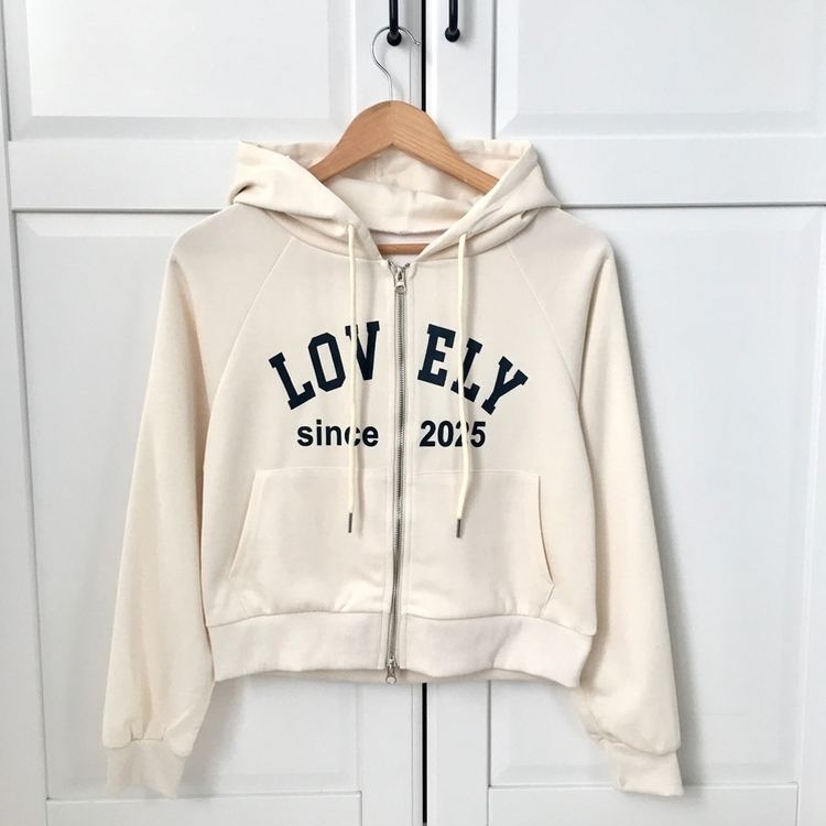 교복위에 툭 세미크롭 빈티지 레터링 러블리 후드집업 교복 아우터 봄 가을 학생 꾸안꾸 캐주얼 개강 개학