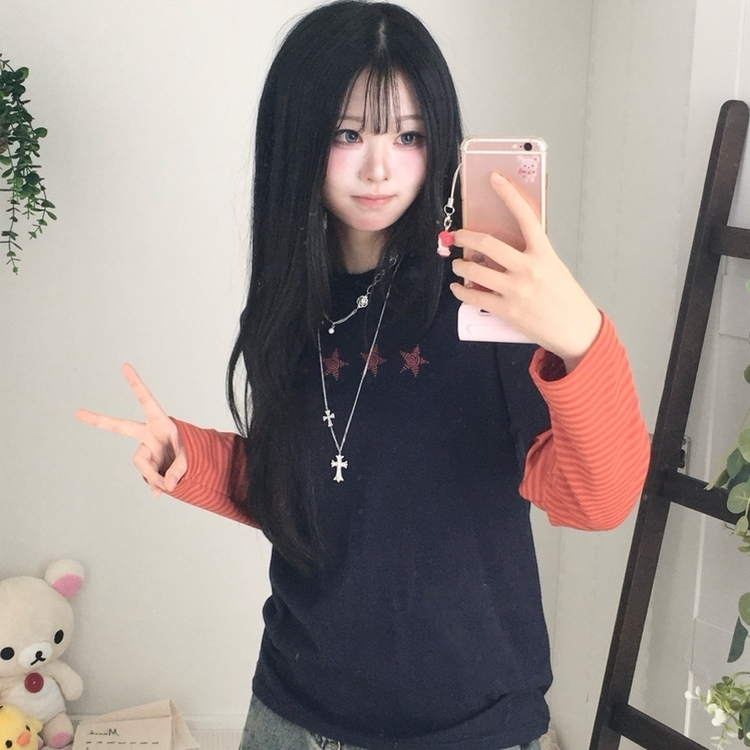 오버핏 빈티지 아메카지 스트라이프 긴팔 티셔츠 개강 데일리 꾸안꾸 곤색