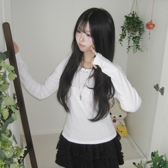 スタッズポイント長袖Tシャツ WHITE