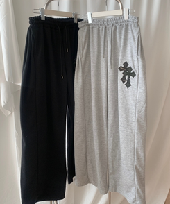 十字パッチピンタックワイドパンツ(6color)