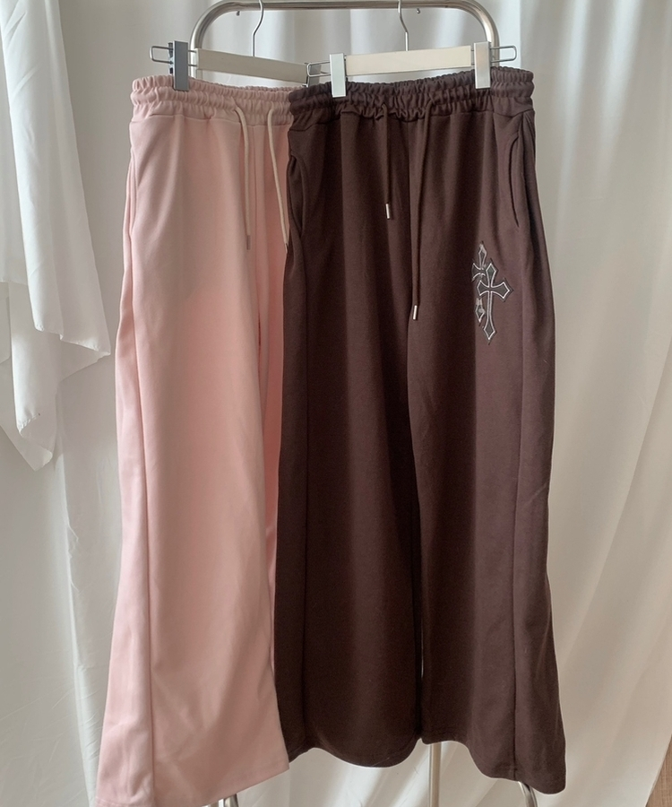 十字パッチピンタックワイドパンツ(6color)