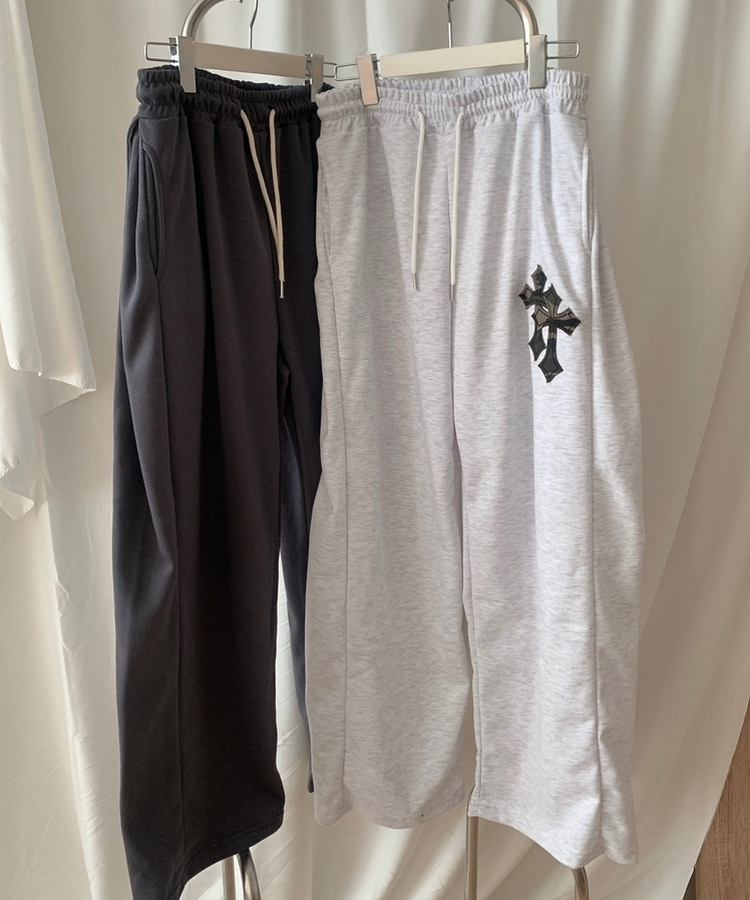 十字パッチピンタックワイドパンツ(6color)